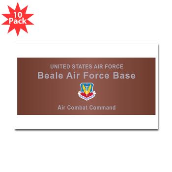 BAFB - M01 - 01 - Beale Air Force Base - Sticker (Rectangle 10 pk)